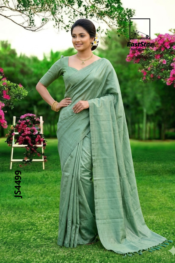 Sage Green Handloom Silk Saree JS4499 Sage Green Handloom Silk Saree JS4499