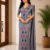 Ash Grey Handloom Embroidery cotton Saree EMC2223