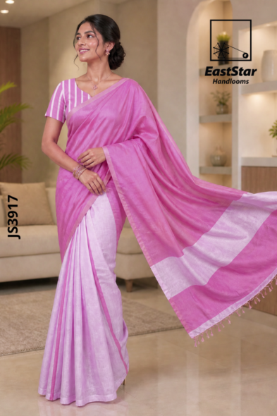 Dual pink Handloom Silk Saree JS3917