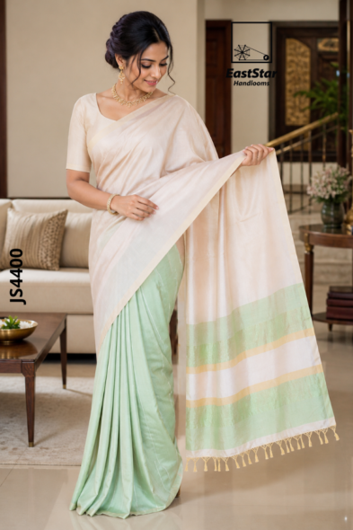 Two Tone  Handloom Silk Saree JS4400