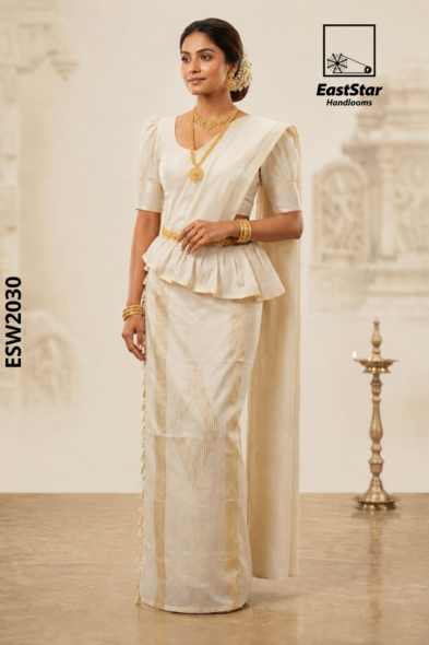 Off-White Handloom Silk Saree ESW2030