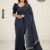 Navy Blue Handloom Cotton  Saree BC1218