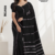 Black Handloom Cotton  Saree BC1400