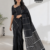 Black Handloom Cotton Saree BC1710