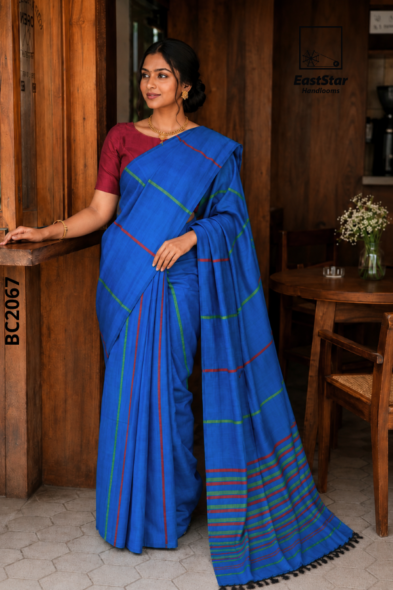 Blue Handloom Cotton Saree BC2067
