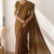 Olive Brown Handloom Cotton Saree DC3673
