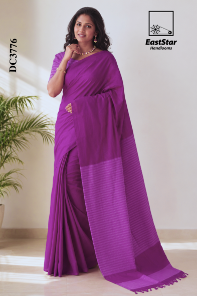 Royal Purple Handloom Cotton Saree DC3776
