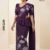 Deep Plum Purple Embroidery cotton Saree EMC2235