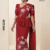Red  Embroidery Cotton Saree EMC2236