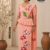 Peach Pink Embroidery Cotton Saree EMC2245