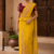 Mustard Yellow  Embroidery Silk Saree EMS2044