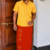 Red SAPTA Handloom  Embroidery Cotton Sarong EMSA2023