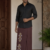 Brown  SAPTA Handloom  Embroidery Cotton Sarong EMSA2028