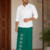 Green SAPTA Handloom  Embroidery Cotton Sarong EMSA2029