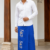 Blue   Handloom  Embroidery Cotton Sarong EMSA2035