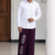Deep Plum-Purple  Handloom  Embroidery Cotton Sarong EMSA2036