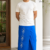 Royal Blue Embroidery Cotton Sarong EMSA2041