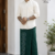 Deep Green SAPTA Handloom  Embroidery Cotton Sarong EMSA2051