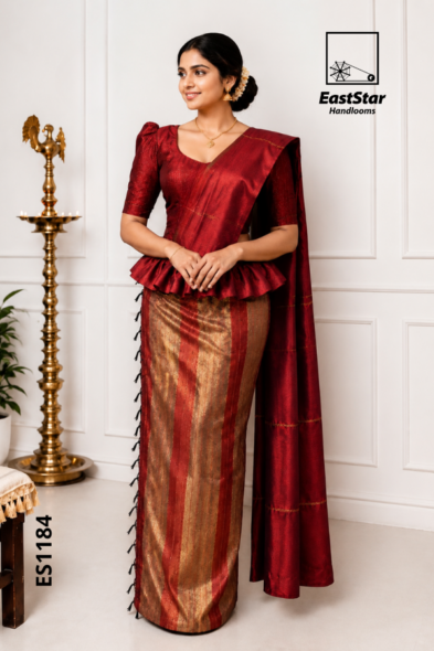 Red Handloom Silk Saree ES1184