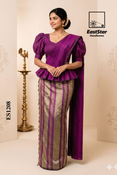 Magenta Purple  Exclusive Handloom Silk Saree ES1208