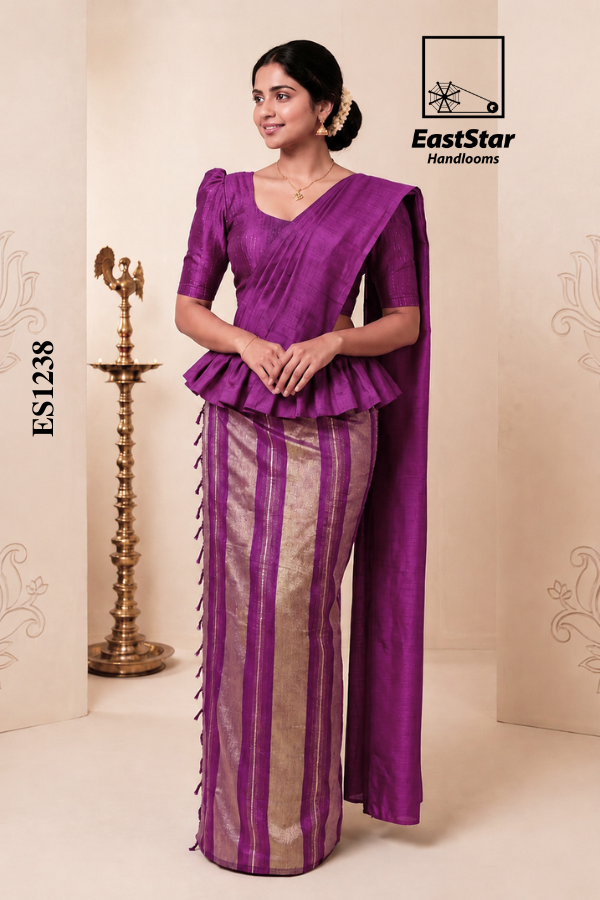 Royal Purple Exclusive Handloom Silk Saree ES1238 Royal Purple Exclusive Handloom Silk Saree ES1238