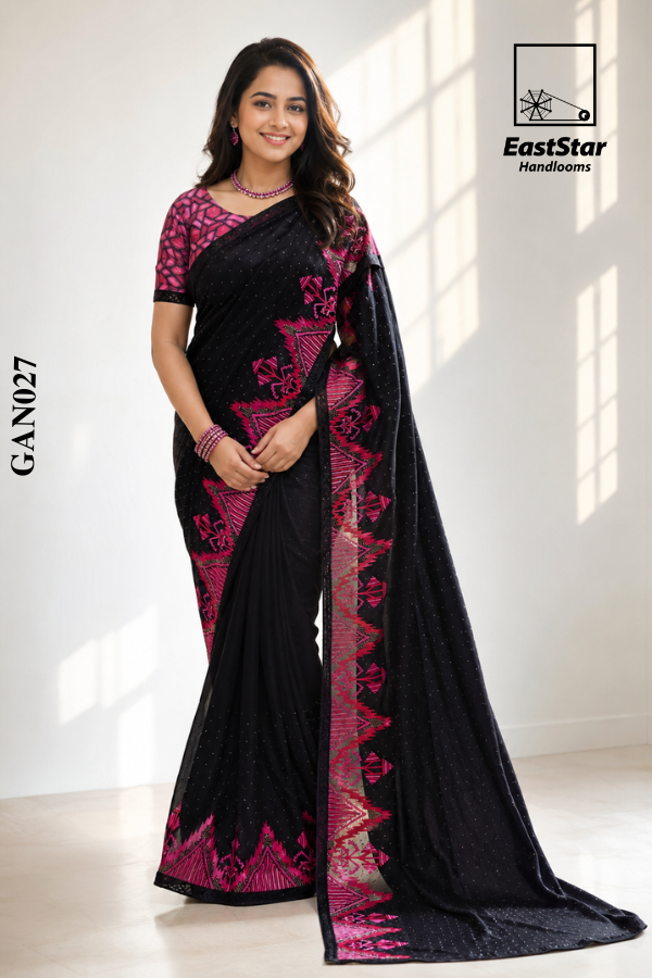 Black Indian Wedding Saree GAN027 Black Indian Wedding Saree GAN027