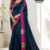 Deep Peacock Blue Indian Wedding Saree GAN029