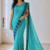 Aqua Blue Indian Wedding Saree GAN030