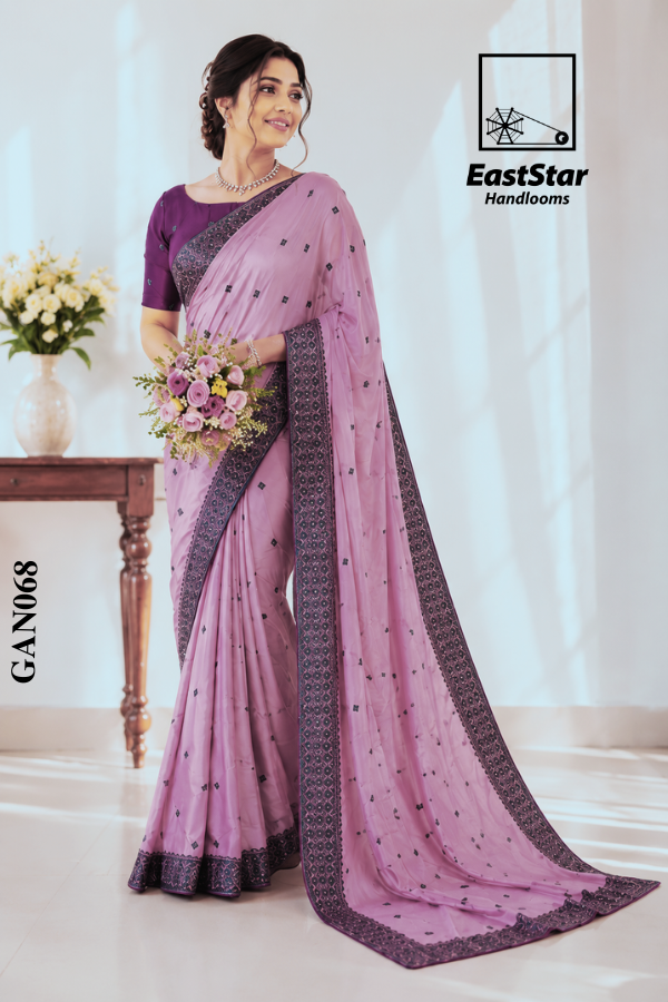 Pink  Indian Wedding Saree GAN068