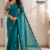 Peacock Teal Green Indian Wedding Saree GAN078