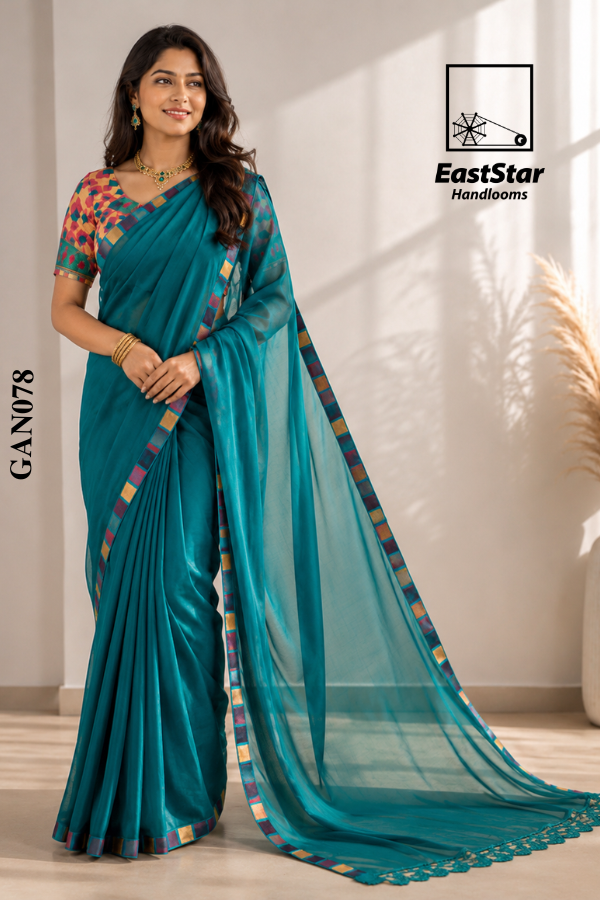 Peacock Teal Green Indian Wedding Saree GAN078 Peacock Teal Green Indian Wedding Saree GAN078