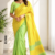 Green and  Yellow  Handloom Silk Saree JS3888