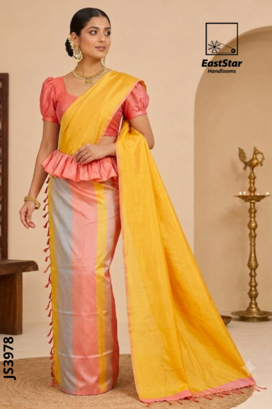 colorful  Handloom Silk Saree JS3978