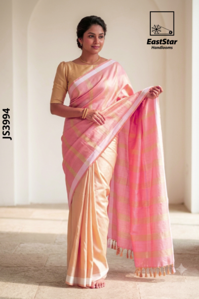 Two Tone Handloom Silk Saree JS3994