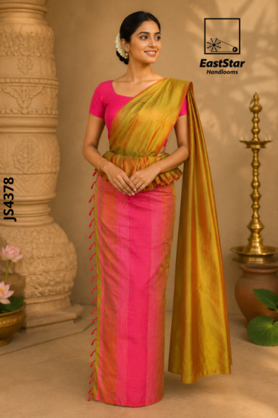 Olive Green Handloom Silk Saree JS4378