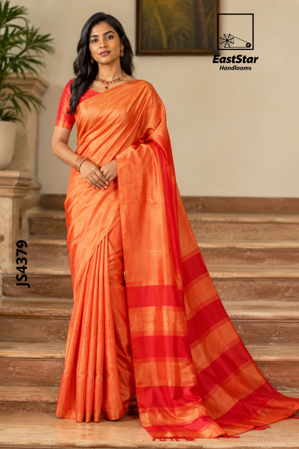 Two Tone Handloom Silk Saree JS4397 Two Tone Handloom Silk Saree JS4397