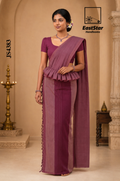 Dusty Mauve Handloom Silk Saree JS4383