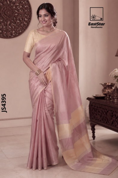 Dusty Pink Handloom Silk Saree JS4395