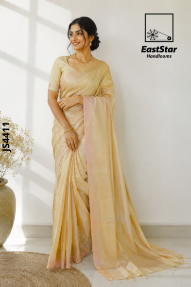 Gold Handloom Silk Saree JS4441