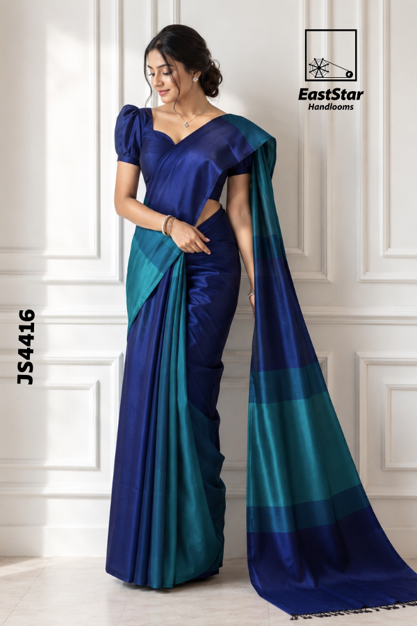 Royal Blue Handloom Silk Saree JS4616