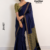 Deep Navy Blue Handloom Cotton Saree JS4427