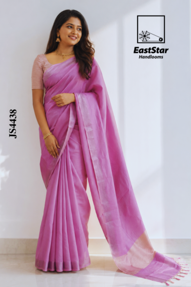 Pink Handloom Silk Saree JS4438