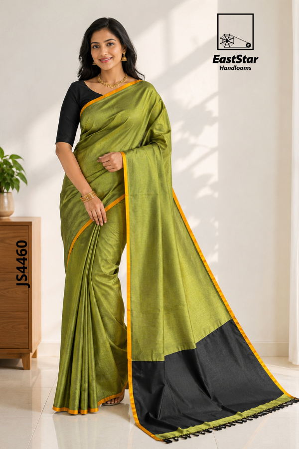Olive Green Handloom Silk Saree JS4460 Olive Green Handloom Silk Saree JS4460