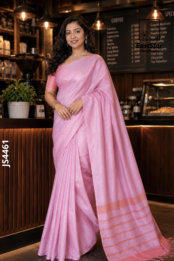 Light Pink Handloom Silk Saree JS4461 Light Pink Handloom Silk Saree JS4461