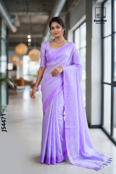 Lavender  Handloom Silk Saree JS4471