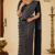 Charcoal Grey  Handloom Silk Saree JS4490