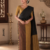 Mustard Gold  Black  Handloom Silk Saree JS4492