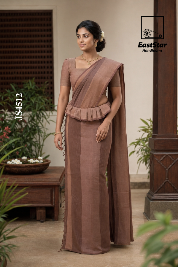 Brown  Handloom Silk Saree JS4512