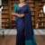 Deep Navy Blue   Handloom Silk Saree JS4536