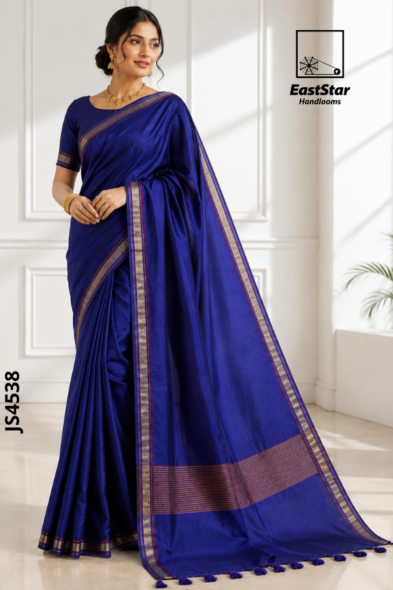 Royal Blue Handloom Silk Saree JS4538